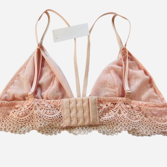 Victorias Secret Pink Lace Bustier Bra Sexy Bralette Top Large L Wireless Bra - Picture 3 of 4